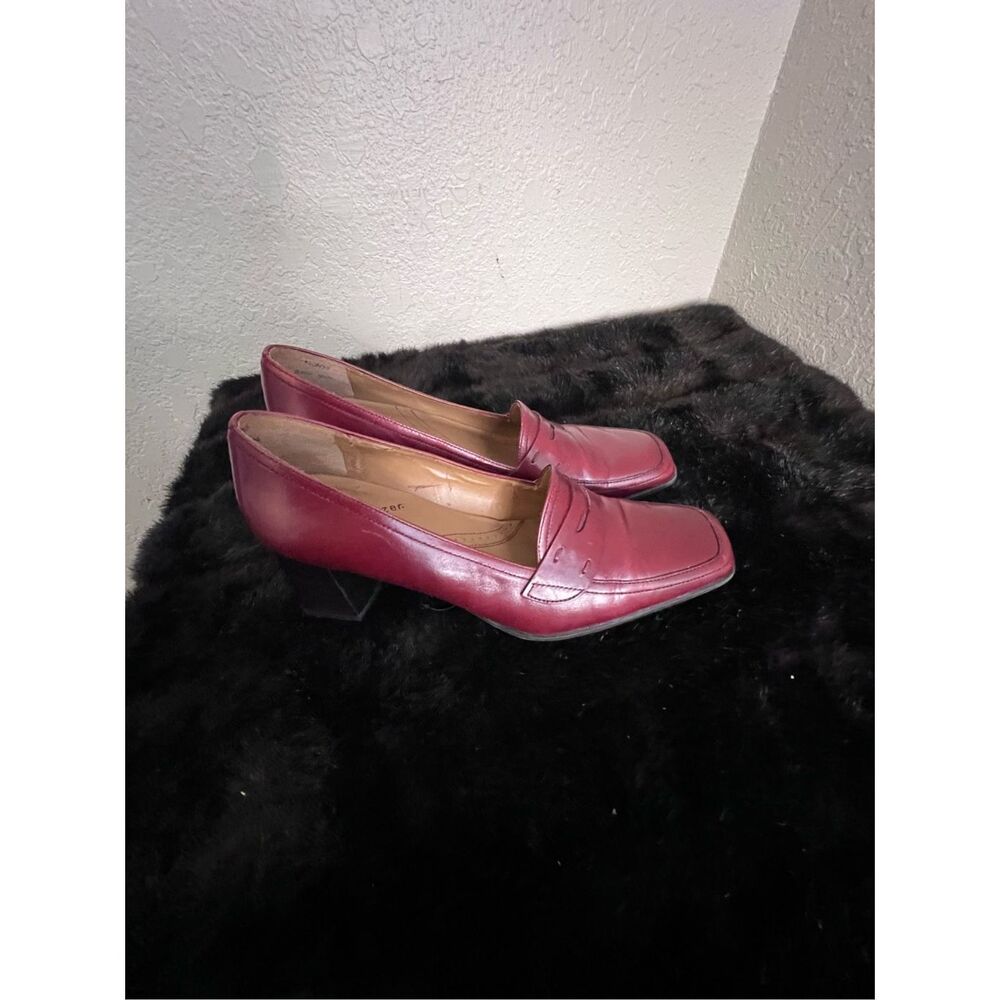 Naturalizer Burgundy Leather Mid Heel Loafers
